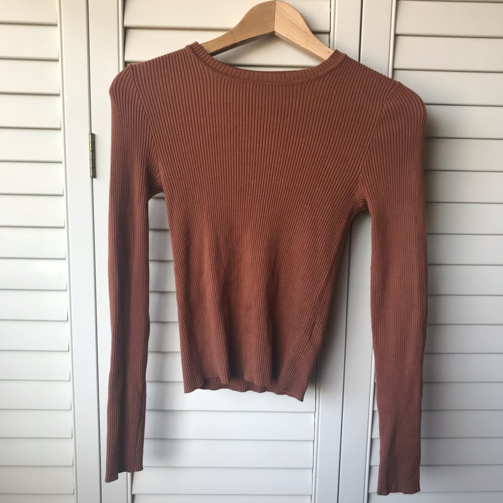 Brown/Tan Cropped Sweater
